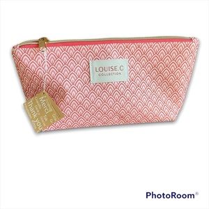 LOUISE. C COLLECTION PINK ZIPPER POUCH/COSMETIC BAG/MAKEUP BAG, PINK, BNWT